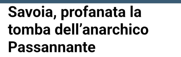 Profanata la tomba di Passannante 
